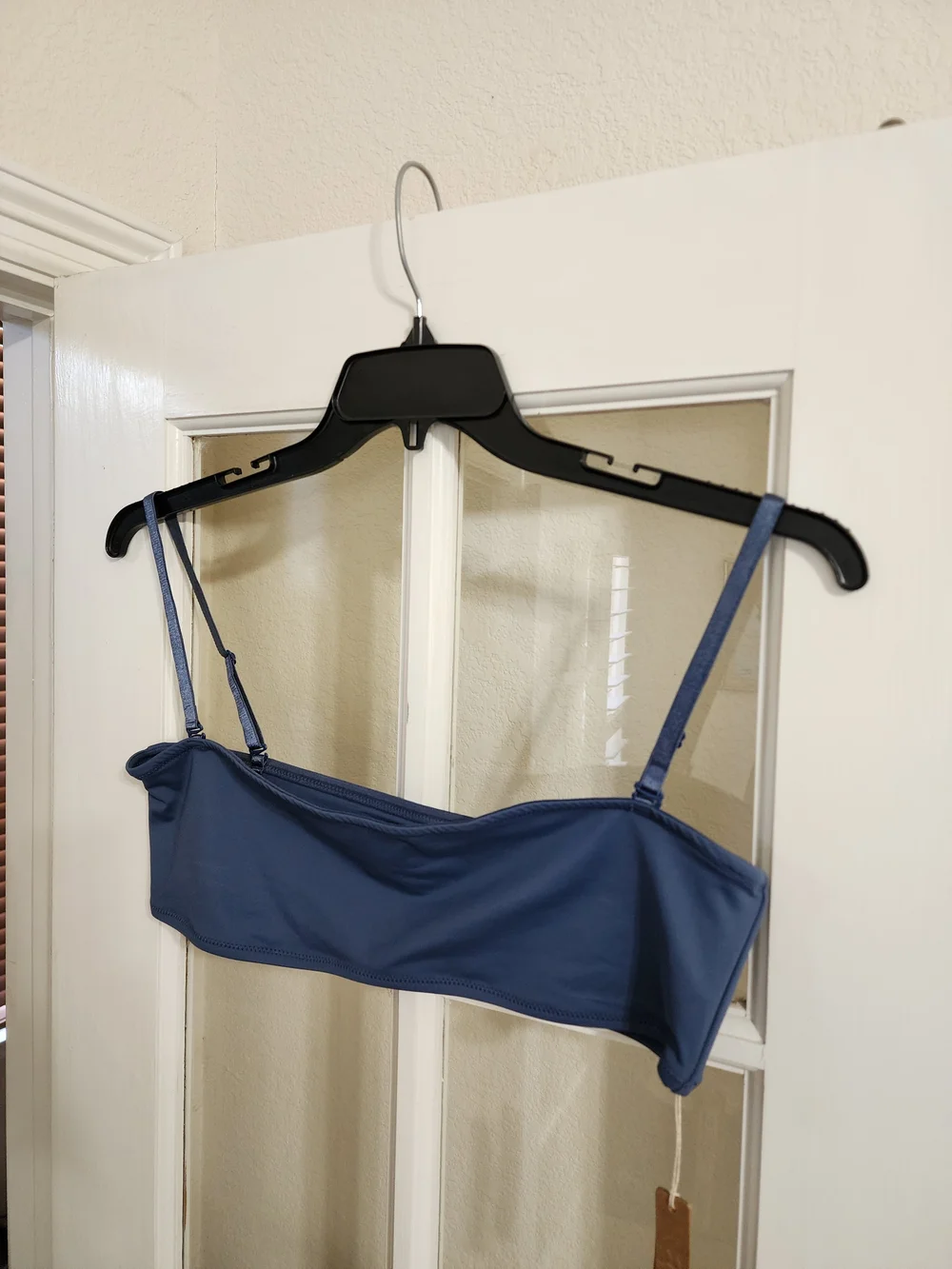 NWT SKIMS Denim Swim Micro Bandeau Bikini Top XL Blue
